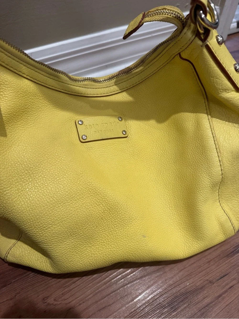 kate spade Bright Yellow Pebbled Leather Shoulder Bag